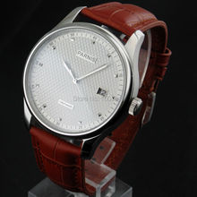 Parnis-reloj con esfera blanca para hombre, pulsera de acero inoxidable ST2551, con fecha automática, 43mm, 1912 2024 - compra barato