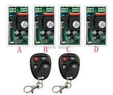 Mais simples fiação ac220v 1ch rádio controlador rf relé sem fio interruptor de controle remoto 315 mhz 433 mhz 2 transmissor + 4 receptor