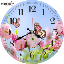MEISTAR 3 Patterns Vintage Round Clock Butterfly  Design  Hanging Clocks In Home & Garden Kitchen Watches Large Art Wall Clocks 2024 - buy cheap