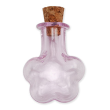 Competitive price pink glass wishing bottle, plum shaped glass message vials bottles with corks 2024 - buy cheap