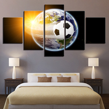 Printed Painting Home Decor Hd 5 Pieces Sports Soccer Modular Wall Art Pictures Canvas Poster Modern For Living Room Framework 2024 - compre barato
