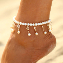 Tobillera Bohemia con cuentas para mujer, pulsera de tobillo con perlas a la moda, joyería de playa con borlas, tobilleras de verano, cadena para pierna, novedad 2024 - compra barato