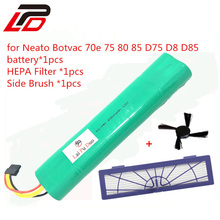 Bateria para aspirador de pó neato botvac, 70e, 75, 80, 85, d75, d8, d85, com hepa/filtro e escova lateral, 12v, 3500mah 2024 - compre barato