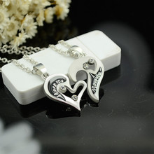 New Arrival Fashion Best Friend Necklace Fashion Loving Heart Shaped 2 Parts Necklace Set For Friend Gifts Wholesale 24sets/lot 2024 - buy cheap