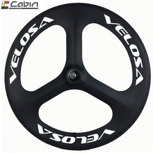 Velosa-Rueda de carbono de 70mm de profundidad, radios triples para 700C clincher, rueda de bicicleta de carretera/Pista, 3 ruedas de carbón 2024 - compra barato