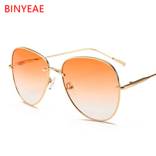 vintage sunglasses female gradient orange lens mirror Sun Glasses For Women gold metal festival glasses oculos feminino 2024 - buy cheap