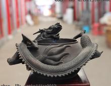 Old China Palace Royal Bronze Copper Dragon Pen Wash Writing Brush Statue 2024 - buy cheap