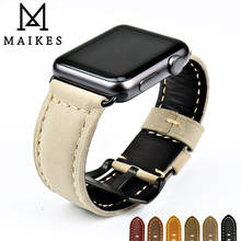 MAIKES watch bands genuine leather watchband watches bracelet belt for Apple Watch 42mm 38mm series iwatch 4 44mm 40mm accessory 2024 - buy cheap
