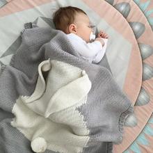 Пеленка с милым кроликом для новорожденных, Хлопковое одеяло для сна для новорожденных девочек и мальчиков, вязаные мягкие банные полотенца, игровой коврик 2024 - купить недорого