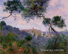 Bordighera-Pintura de Claude Monet de Italia sobre lienzo, pintado a mano, de alta calidad, regalo artístico 2024 - compra barato