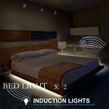 Luz de cama activada por movimiento, tira LED Flexible con Sensor de movimiento 1/2, Kit de cama con tiempos de apagado automático para pasillo, escaleras y puerta 2024 - compra barato