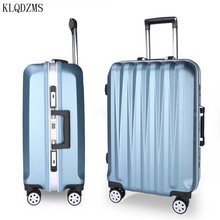 KLQDZMS износостойкая алюминиевая рама для багажа на колесиках, чехол на колесиках с замком, дорожный Багаж на колесиках 2024 - купить недорого