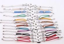 9 Color Vintage Silver Snaps Button Rhinestone Bracelet Velvet Rope Charms Good Luck Braclets Bangles Women Jewelry 5pcs B139 2024 - buy cheap