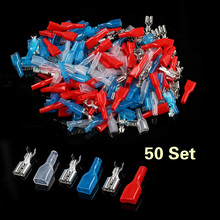 50PCS/Set 6.3mm Crimp Terminal 50 Female Spade Connector with 50 Case 2024 - buy cheap