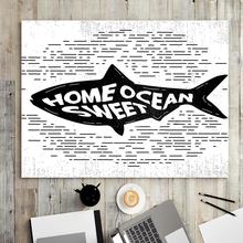 Home Decoration Print Canvas Wall Art Picture Poster Paintings Horizontal Black and white painting fish Shark For Living-room 2024 - buy cheap