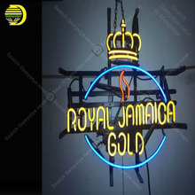 Royal Jamaica Neon Sign Gold Neon Lamp Glass Tube Neon Bulbs Sign Recreation Shop Club Handcraft Indoor Sign Custom LOGO 24x18 2024 - buy cheap