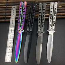 Titanium Coating Stainless Steel Training Knife fashionable knife butterfly game knife no edge dull tool acrobatic game toy 2024 - buy cheap
