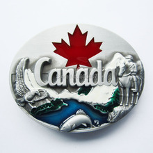 Distribuição de varejo canadá canadense maple leaf wildlife cinto fivela BUCKLE-W064 frete grátis 2024 - compre barato