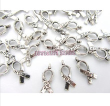 Hot Sale Tibetan Silver Plated Metal Alloy Charm AWARENESS Hope Ribbon Charms Pendant Beads 7*18mm Fit Jewelry Making 2024 - buy cheap