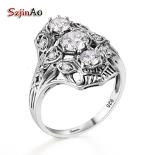 Szjinao Promotional Boutique Replica Jewelry Antique Jewelry Cubic Zirconia Women 925 Sterling Silver Ring Wedding Accessories 2024 - buy cheap