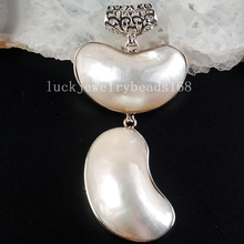 Free Shipping Women Fashion Jewelry 37x78x13mm Beautiful White Mother of pearl Shell Oval Pendant Bead C3773 2024 - buy cheap