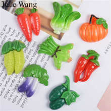 Julie Wang 10PCS Resin Artificial Vegetables Charms Chili Eggplant Pumpkin Pendants Jewelry Making Accessory Table Decor Props 2024 - buy cheap