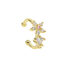 Shiny cubic zirconia no piercing ear cuff star earring Gold filled sparking bling cz clip on earring 1 piece flower cz jewelry 2024 - buy cheap