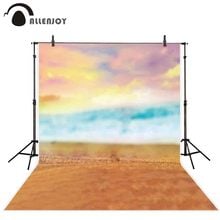 Allenjoy background for photo studio pink clouds beach sea baby shower backdrop photography photocall photobooth banner fabric 2024 - buy cheap