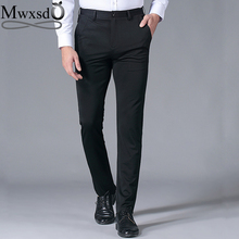 Mwxsd calças de algodão masculinas, estilo clássico, casual, de verão, formal, para homens 2024 - compre barato