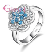 Charming Cubic Zirconia Flower Jewelry Women Rings Accessories Good Quality 925 Sterling Silver  Shiny CZ Zircon Bague 2024 - buy cheap