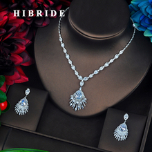 Hibride conjunto de joias de noiva, joias coloridas da moda para mulheres, com drop água, colar de zircônia e bijuterias 2024 - compre barato