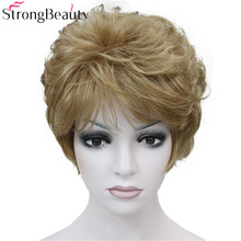 StrongBeauty-Peluca de cabello sintético para mujer, postizo de pelo corto rizado, varios colores a elegir 2024 - compra barato