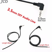 JCD черный 3,5 мм правый угол DIY наушников аудио кабель линии 3 домкрат-сваевыдрегиватель нитка наушники обслуживания и ремонта провод шнур 3,5 Мужской 2024 - купить недорого