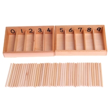 1 set Montessori Wooden Spindle Box 45 Spindles Mathematics Counting Educational Toy 2024 - buy cheap