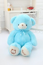 new lovely plush bow teddy bear toy blue bear doll birthday gift about 100cm s2949 2024 - buy cheap