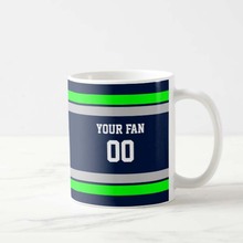 Navy, Green  Grey Football Team Personalized Coffee Mug Children Tea Cup Sweet Funny Mugs Cups for Girlfriend Boyfriend Novelty 2024 - buy cheap