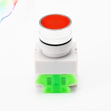 Interruptor de botón Circular de tamaño pequeño, Panel redondo plano NO/NC verde/rojo LAY37-10BN 10BN Y090-10BN 01BN, 2 tornillos 2024 - compra barato