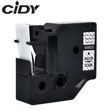 CIDY 1pcs Compatible Dymo D1 19mm Label Tape 45800 Black on clear Label Ribbons for Dymo Label Manager 160 280 210 2024 - buy cheap
