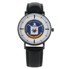 Мужские Уникальные кварцевые аналоговые часы с циферблатом ЦРУ Марка, повседневные часы премиум-класса, кожаный ремешок с пряжкой, кварцевые наручные часы для мужчин 2024 - купить недорого