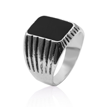 Новое поступление, высококачественное Винтажное кольцо в стиле панк, посеребренные модные квадратные обручальные кольца в стиле ретро для мужчин 2024 - купить недорого