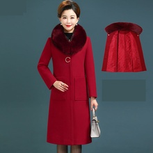 Winter coat ladies fur collar slim Ladies cashmere coat Large size Winter jacket wool coat high quality elegant women coats 1958 2024 - buy cheap