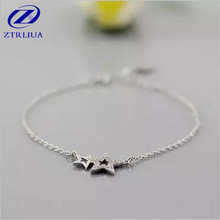 New Arrival High-quality 925 Sterling Silver Jewelry Fashion Micro-mosaic Crystal Pentagonal Star Female Bracelets   SB51 2024 - buy cheap