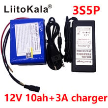 LiitoKala-Placa de protección de batería de litio, gran capacidad, 12V, 10Ah, 18650, 12,6 v, 10000mah, cargador de batería de 12V, 3A 2024 - compra barato