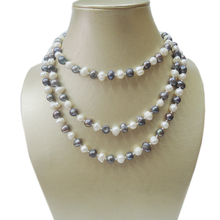 100% NATURE FRESHWATER PEARL LONG NECKLACE-120 CM necklace in near round  shape 2024 - buy cheap