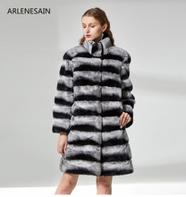 Arlenesain custom 2019 Новое модное длинное пальто из кроличьего меха элегантное великолепное Женское пальто 2024 - купить недорого