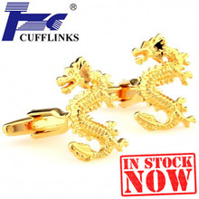 Gold Dragon Cufflink Cuff Link 2 Pairs Free Shipping Promotion 2024 - buy cheap