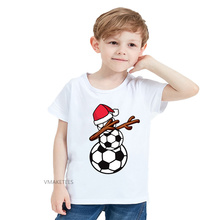 Camisetas de dibujos animados para niños y niñas, ropa divertida de fútbol/baloncesto, muñeco de nieve, Navidad, HKP5758 2024 - compra barato