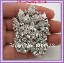 Retails Cheap Brooch!!Vintage Fashion Rhodium Plated Crystal Big Bunch Of Rose Flower Woman Jewelry Brooch Free Shipping 2024 - buy cheap