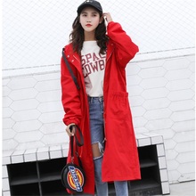 2019 NOVO Tamanho Grande Moda Casual Elegante Mulheres Trench Coat Com Capuz Bolso Com Zíper Sólida Solto Longo Blusão Outwear Casaco 2024 - compre barato