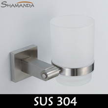 Free Shipping-304 Stainless Steel  (SUS 304) Nickel Brushed Single Cup Holder,Toothbrush Holder Bathroom Accessories 55001 2024 - buy cheap